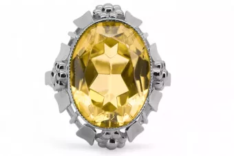 Ring Gelber Peridot Sterling Silber 925 Vintage Stil vrc043s
